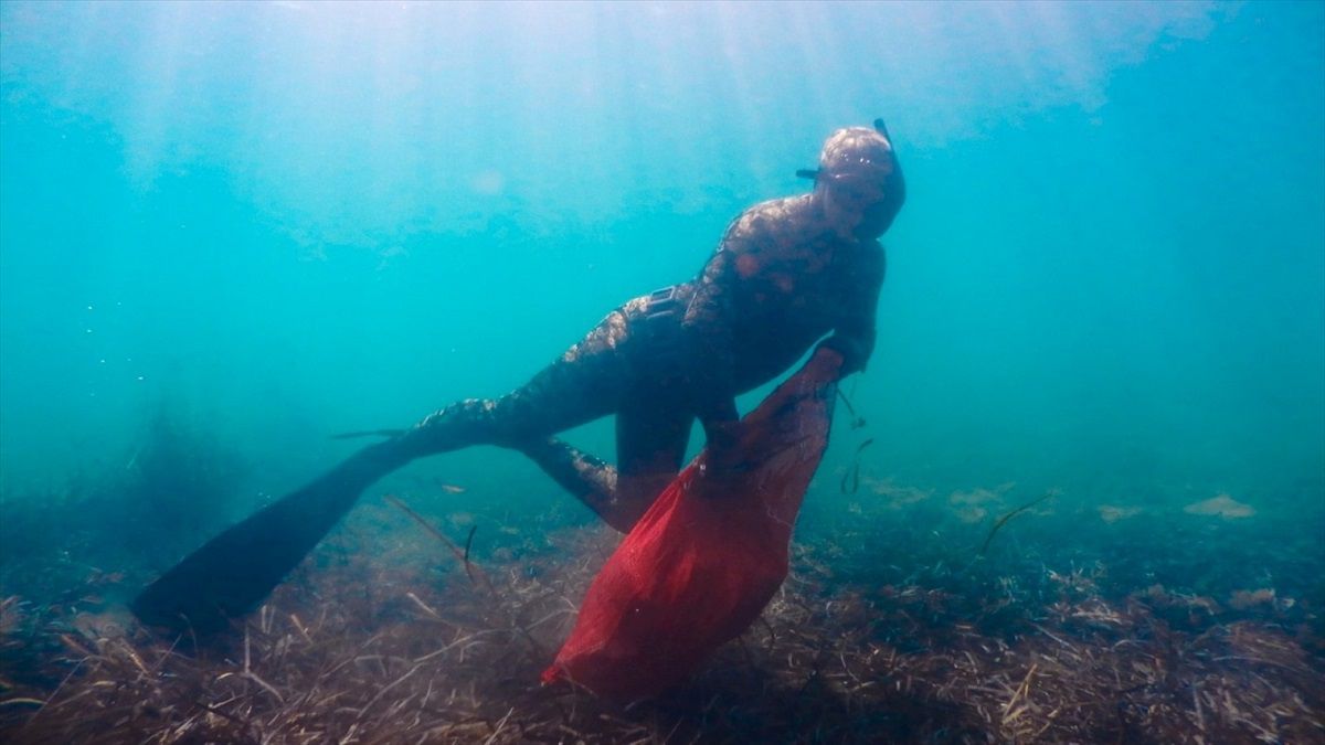 Bodrum\'da Deniz Temizliği: 62 Kg Atık Çıkarıldı