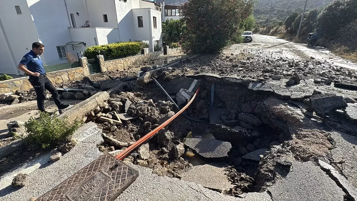 Bodrum\'da Su İsale Hattında Patlama