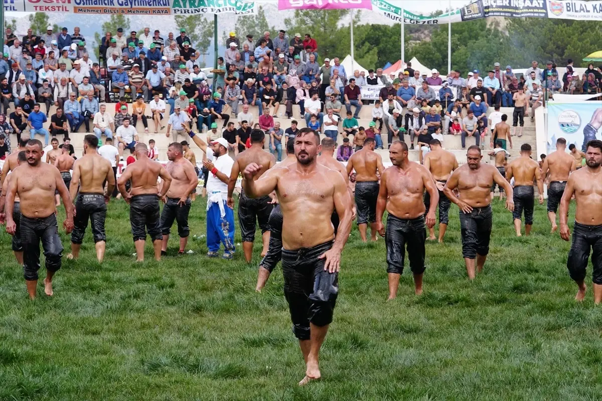 Osmancık\'ta Yağlı Güreşlerde Başpehlivan Erkan Taş Oldu