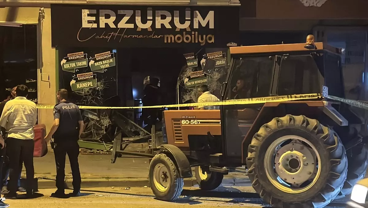 Erzurum\'da esnaf kavgasında traktörle dükkana giren zanlı tutuklandı