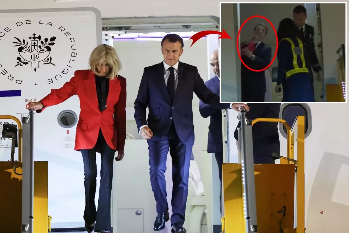 Eşi Brigitte, Macron\'u kameraların önünde tokatladı