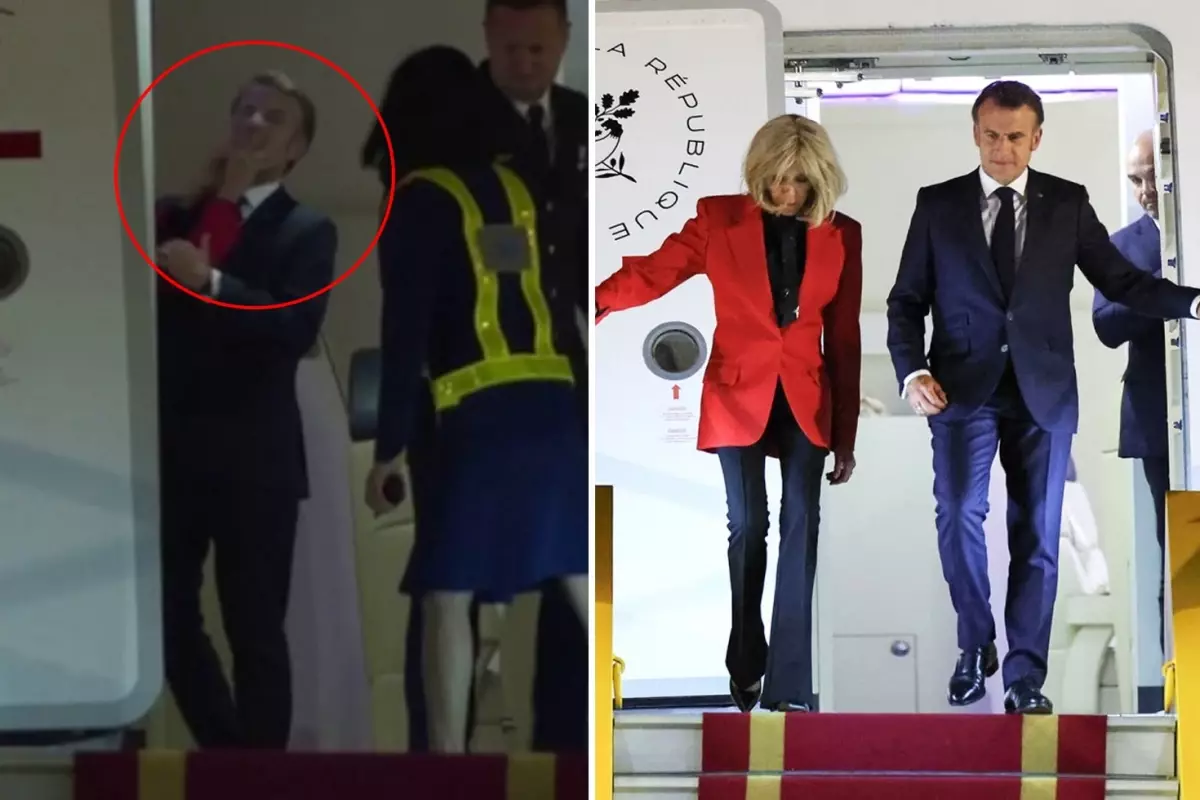 Eşinden yediği tokada "Şaka" diyen Macron\'u zora sokacak bir görüntü daha!