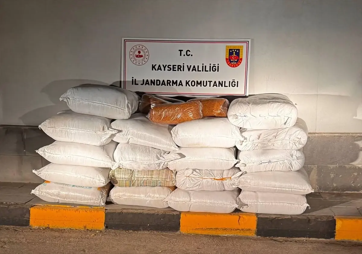 Kayseri\'de 750 kg Kaçak Tütün Ele Geçirildi