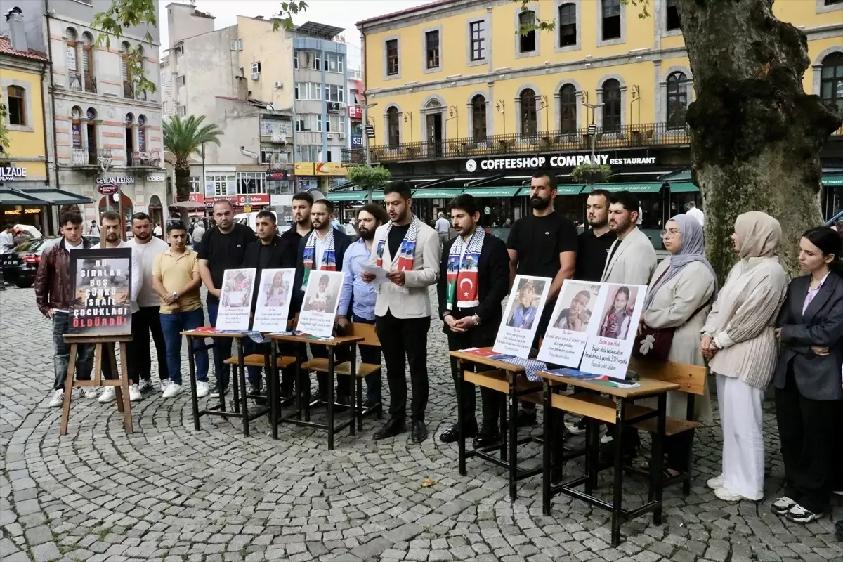 Trabzon ve çevre illerde "Boş Sıralar" etkinliğiyle Gazze\'deki çocuklar anıldı