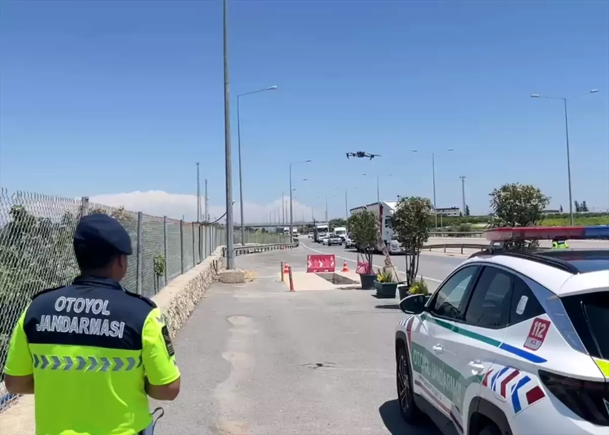 Mersin\'de Dronlu Trafik Denetimi
