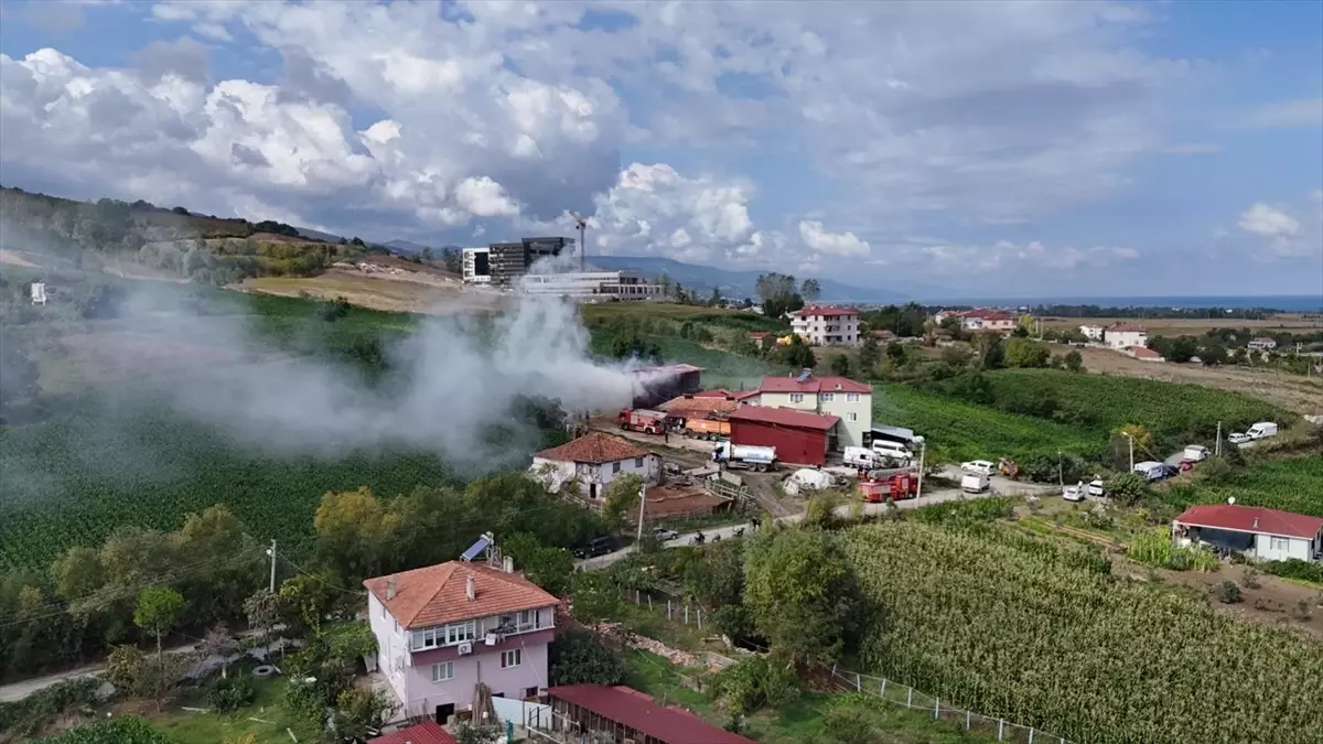 Alaçam\'da Samanlık Yangını Kontrol Altına Alındı