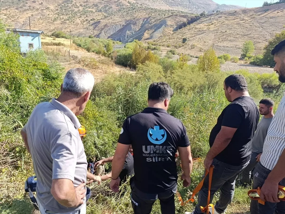 Siirt\'te Otomobil Dereye Devrildi: 2 Yaralı