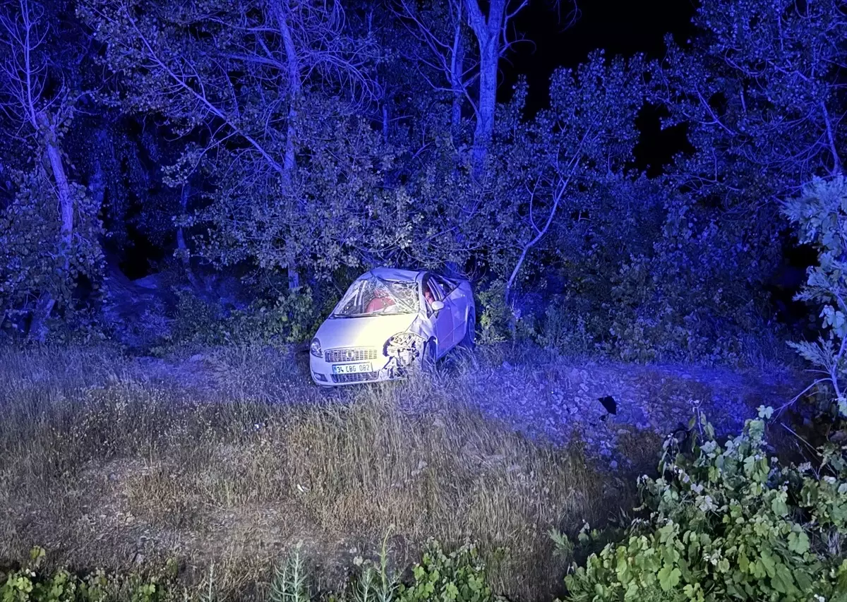 Tunceli\'de Otomobil Şarampole Devrildi