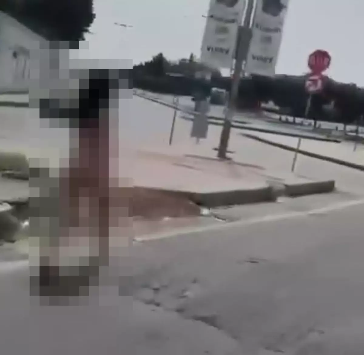 Caddenin ortasında çırılçıplak yürüdü, sonra kaldırıma uzandı
