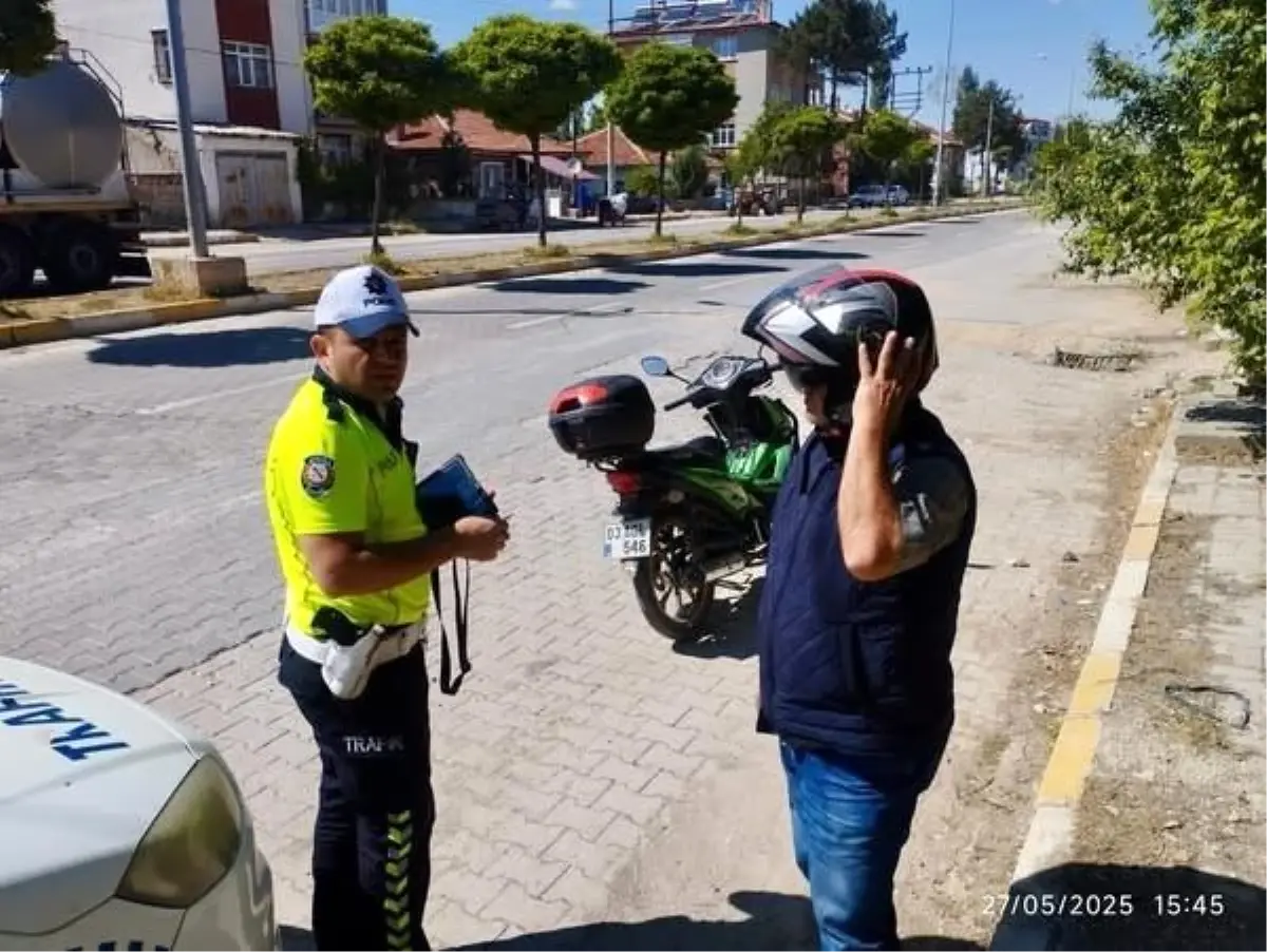 Sinanpaşa\'da Motosiklet Denetimi: 30 Bin TL Ceza