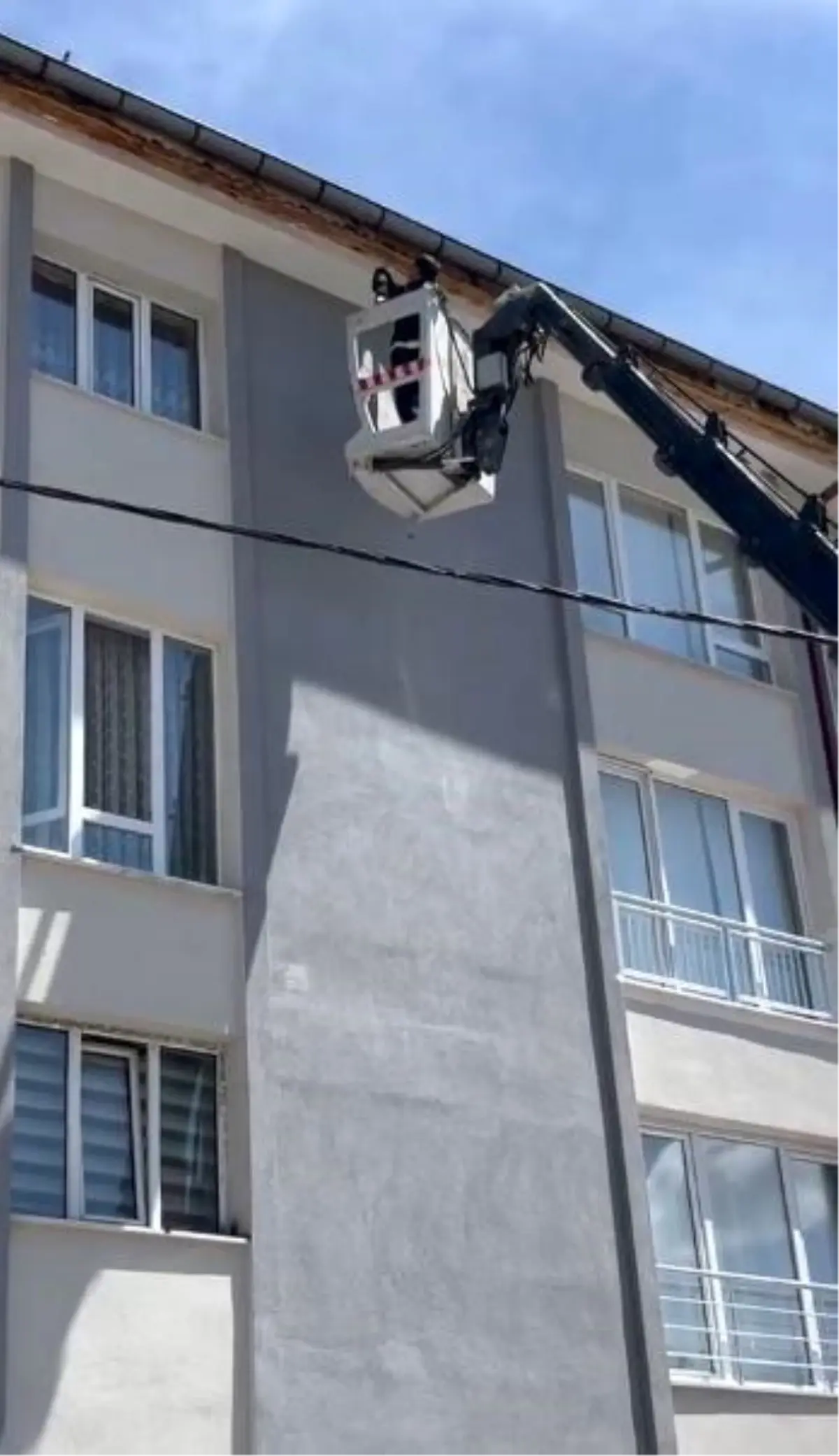 Mahsur Kalan Kuş, İtfaiye Ekipleri Tarafından Kurtarıldı