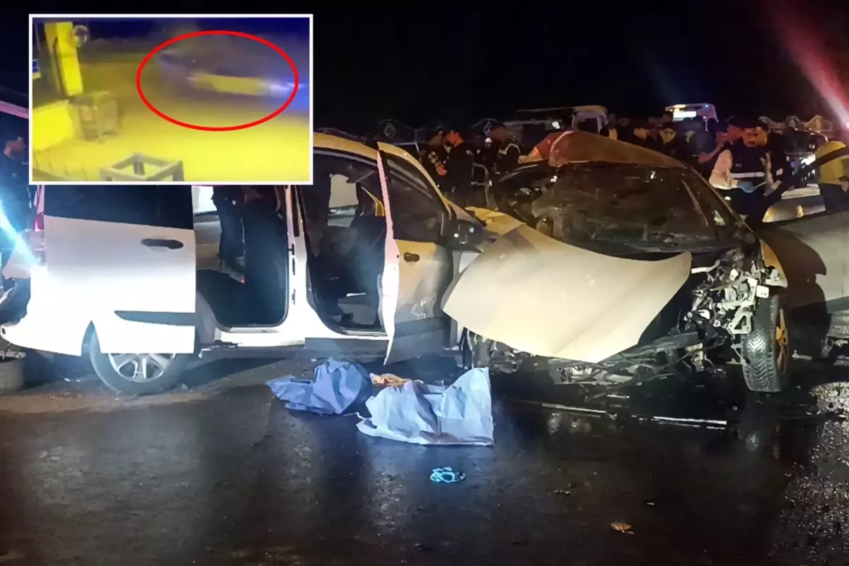 Gaziantep\'teki 5 kişinin öldüğü feci kaza kamerada
