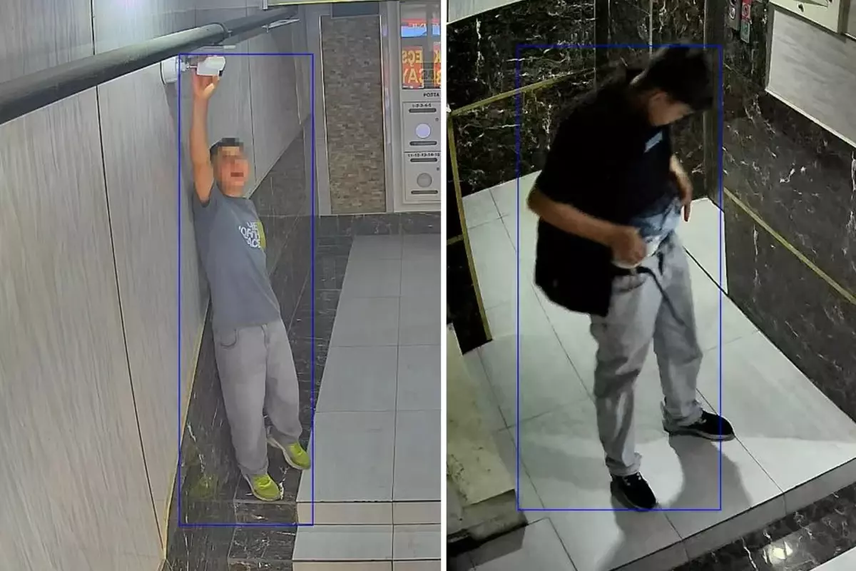 İş hanında mide bulandıran görüntü! Kamera açısını değiştirdi ama...