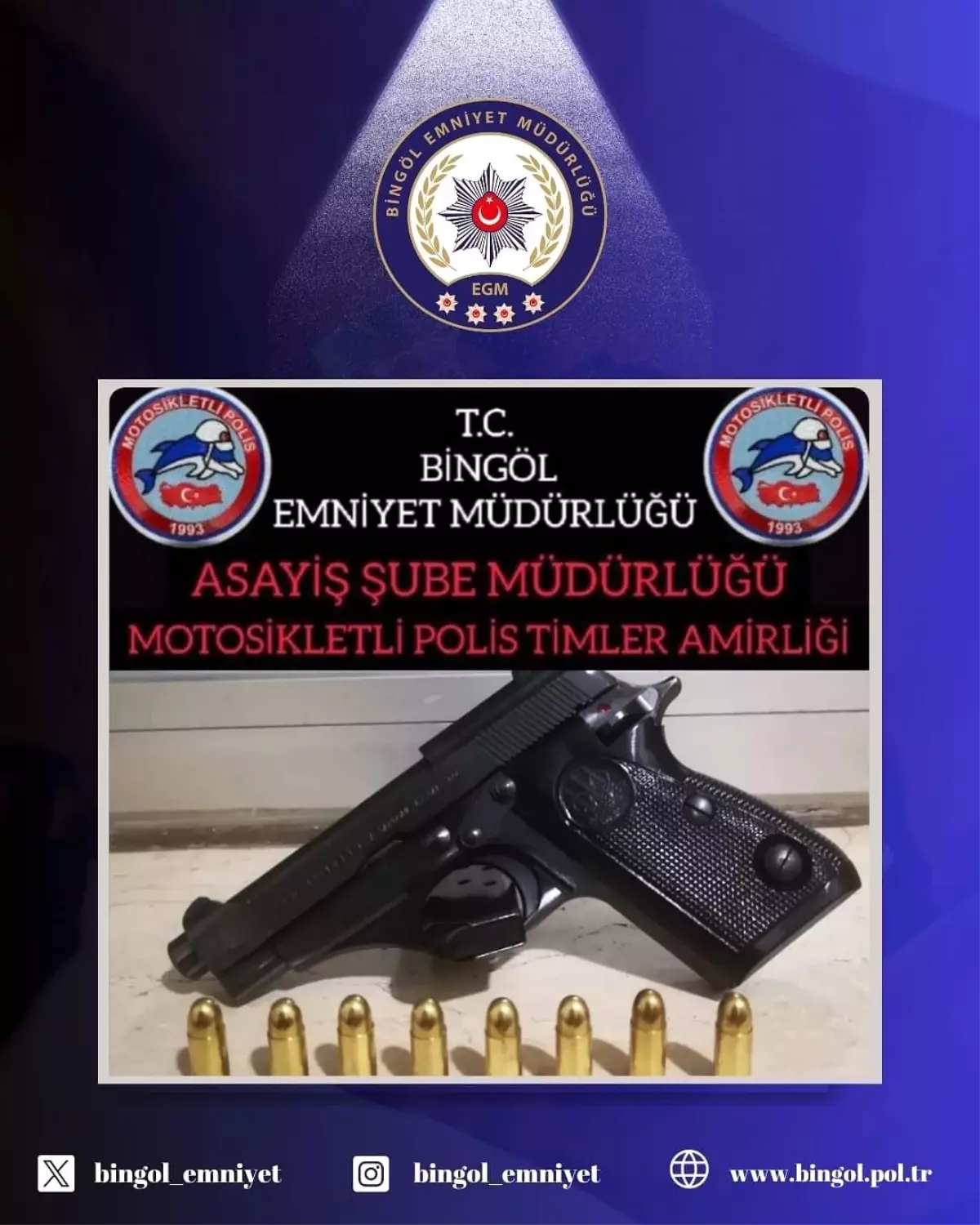 Bingöl\'de Operasyonda Ruhsatsız Tabanca Ele Geçirildi