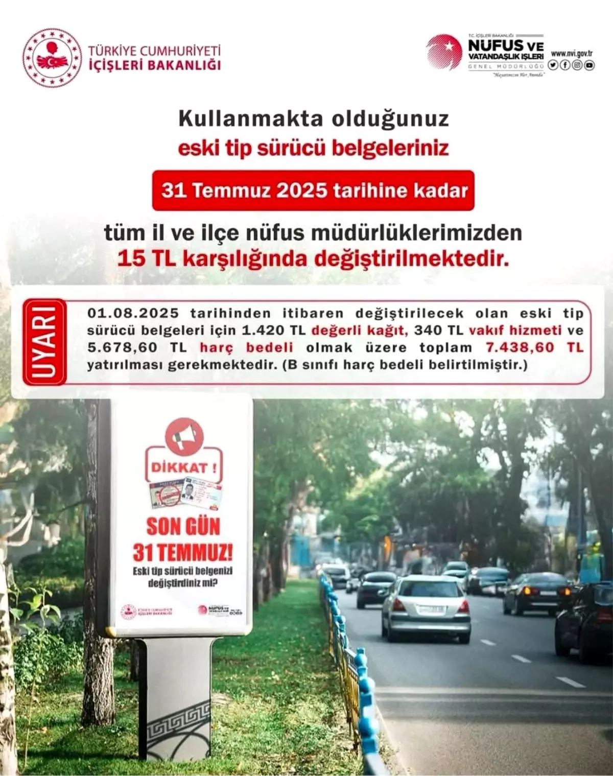 Eski Sürücü Belgeleri İçin Son Tarih 31 Temmuz 2025