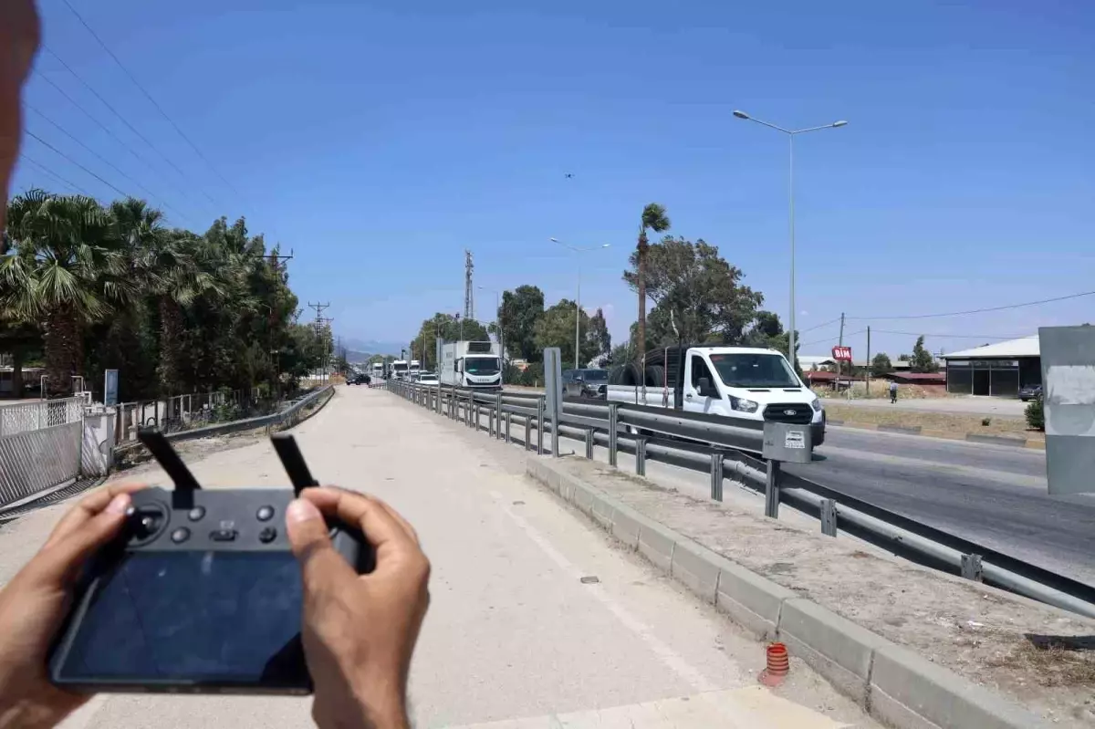 Hatay\'da Dronlu Trafik Denetimi