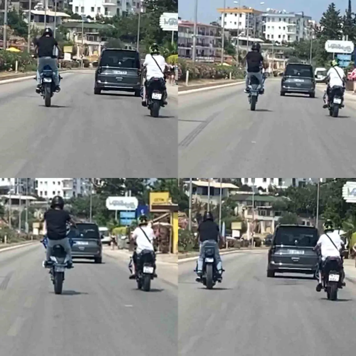 Mersin\'de Motosikletli Sürücünün Tehlikeli Gösterisi
