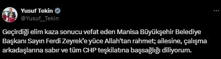 Ferdi Zeyrek'in hayatını kaybetmesinin ardından siyasilerden art arda taziye mesajları Ferdi Zeyrek'in hayatını kaybetmesinin ardından siyasilerden art arda taziye mesajları