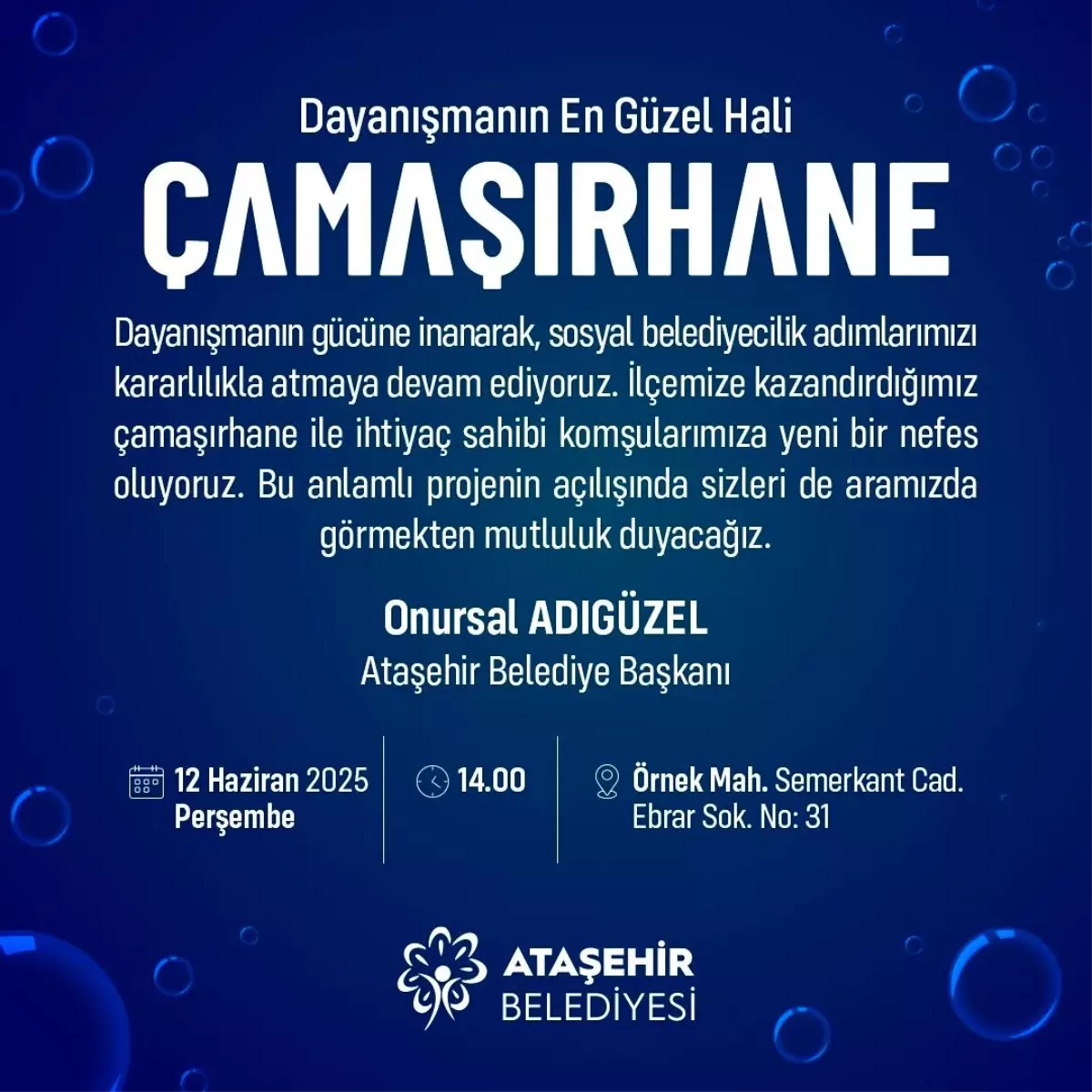 Ataşehir Belediyesi\'nden Ücretsiz Çamaşırhane Hizmeti