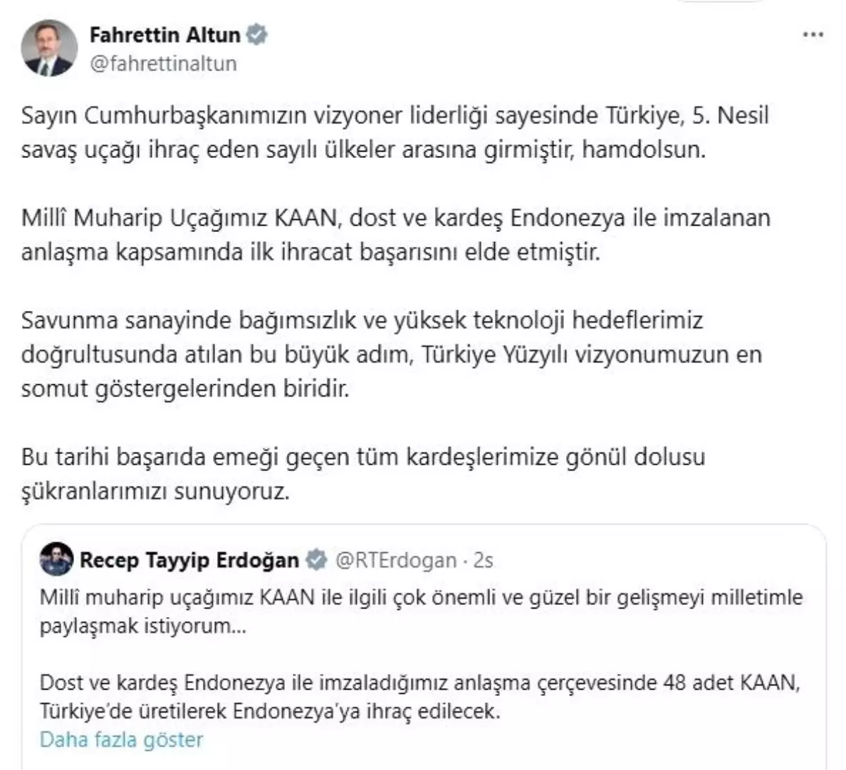 Türkiye\'nin 5. Nesil Uçak İhracı