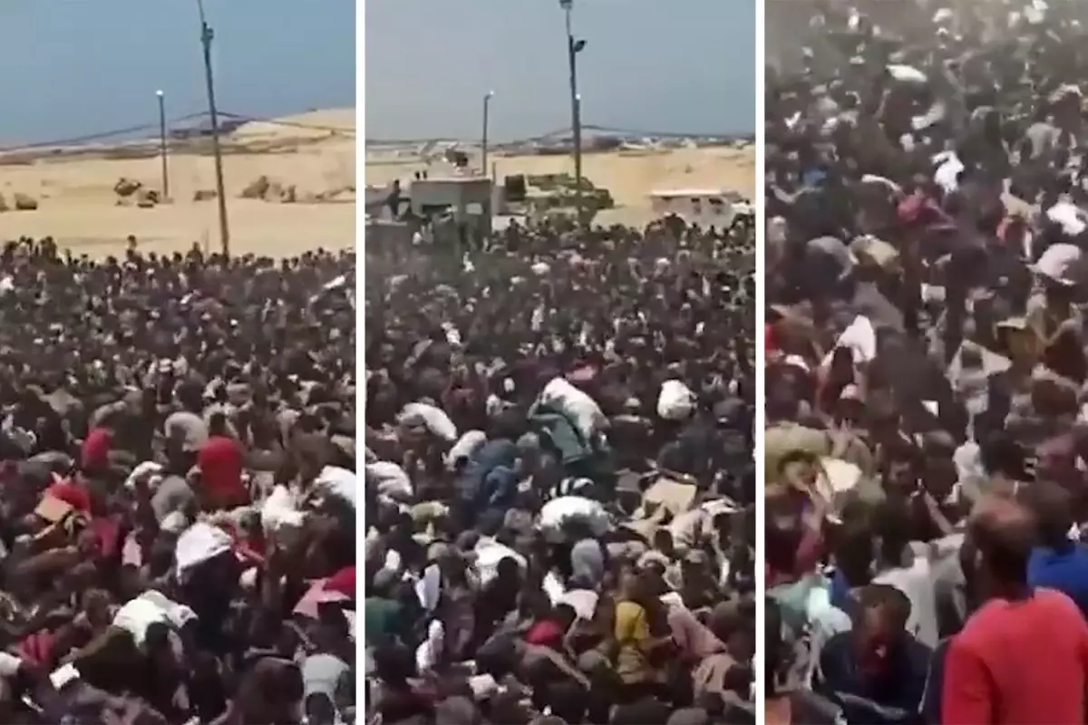 Gazze\'de yürek yakan görüntüler: Bu izdiham birazcık un için