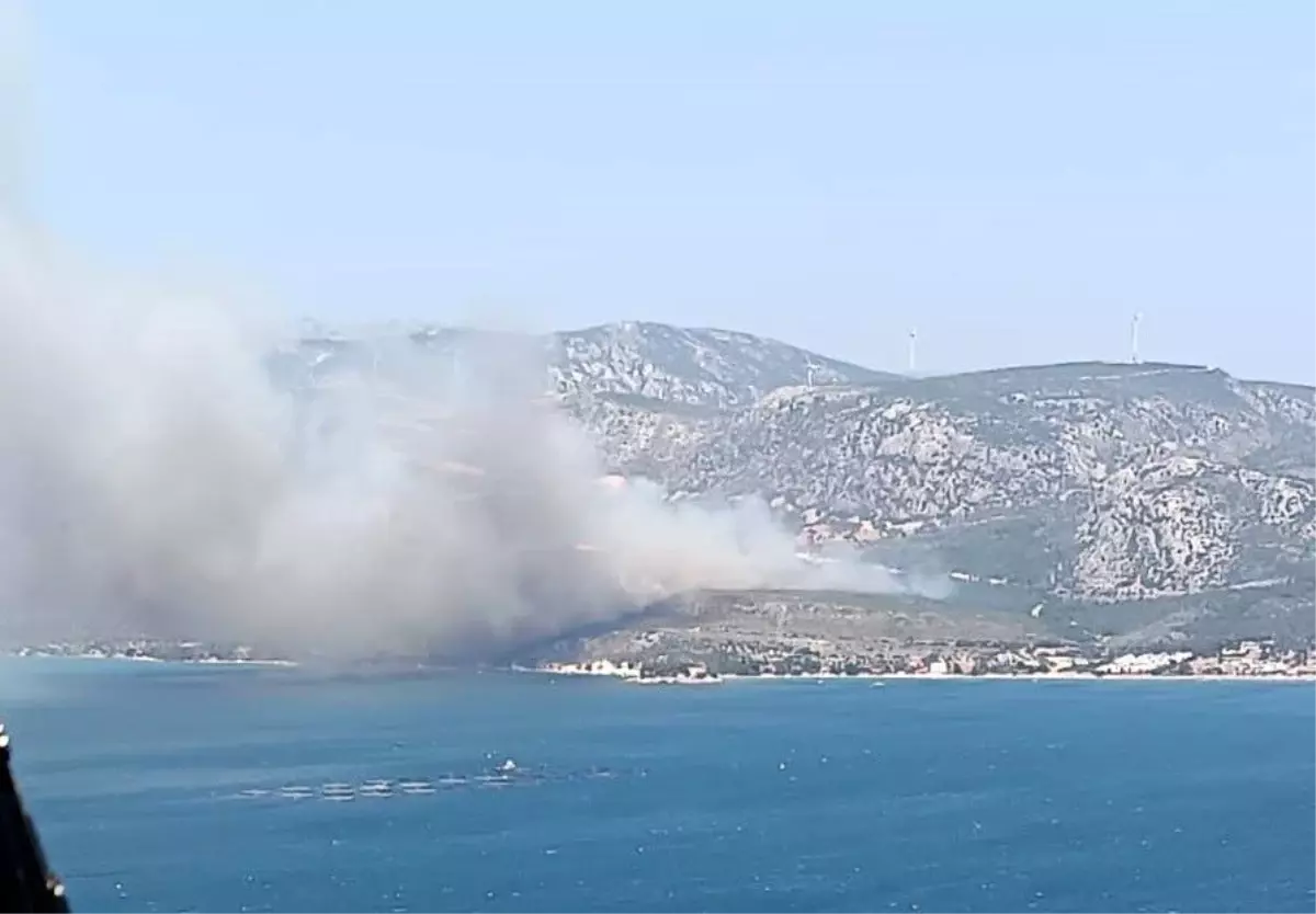 Karaburun\'da Orman Yangınına Müdahale