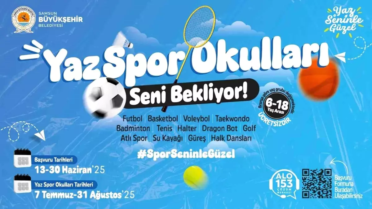 Samsun\'da Yaz Spor Okulları İçin Başvurular Başladı