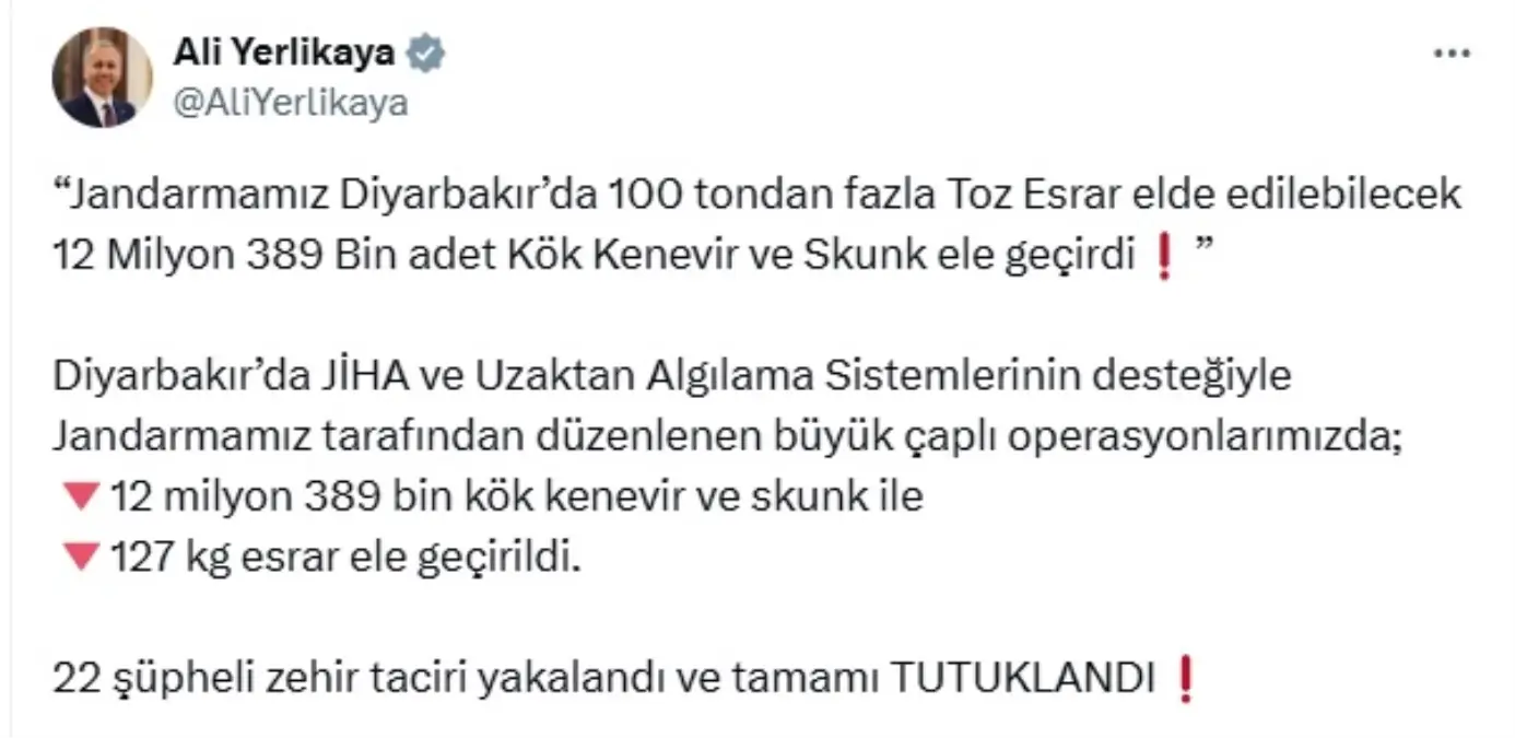 Lice\'de Dev Narkotik Operasyonu