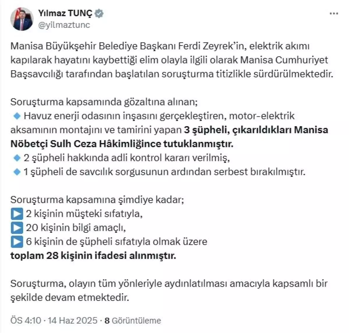 Manisa\'da Soruşturma Devam Ediyor