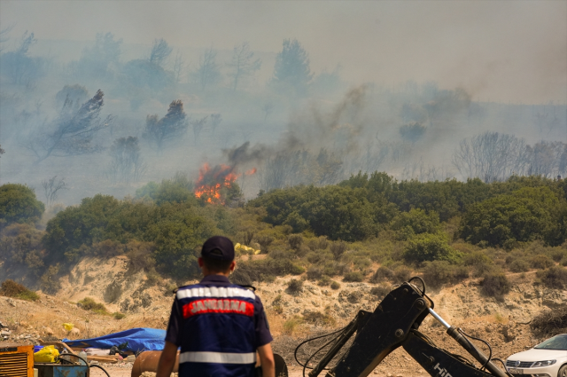 İzmir'de orman yangını yerleşim yerine kadar ulaştı
