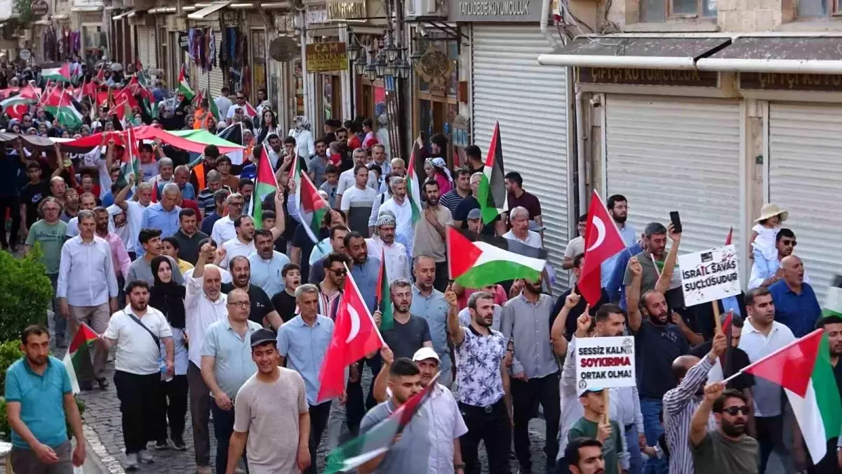Mardin\'de Gazze\'ye Destek Yürüyüşü