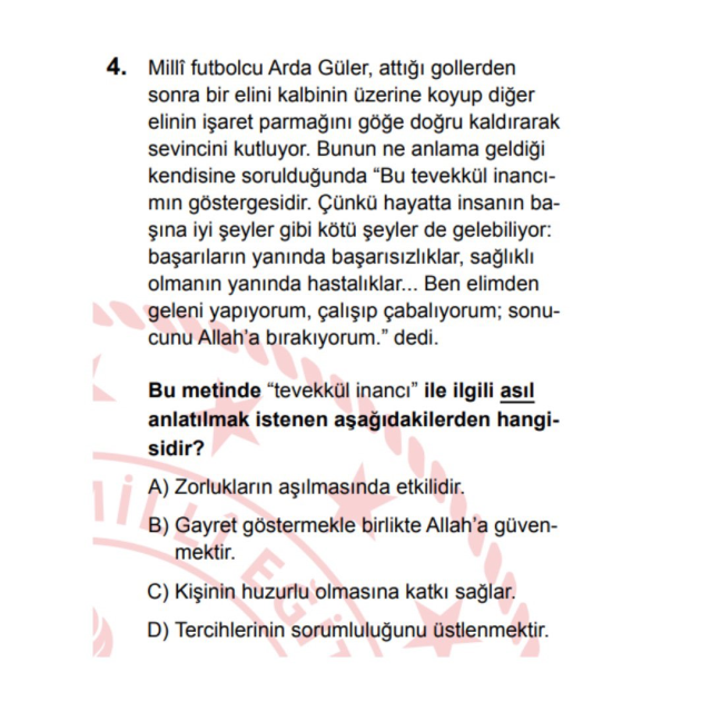 LGS'de öğrencileri şaşırtan Arda Güler sorusu