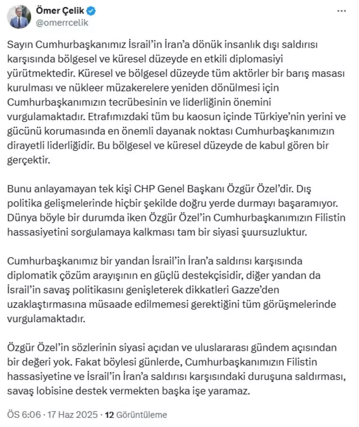 Çelik\'ten Özel\'e Sert Yanıt