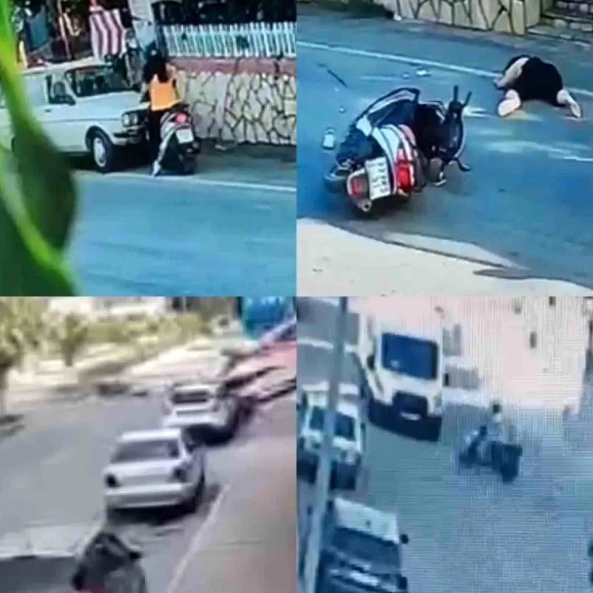 Mersin\'de Motosiklet Kazaları Kamerada