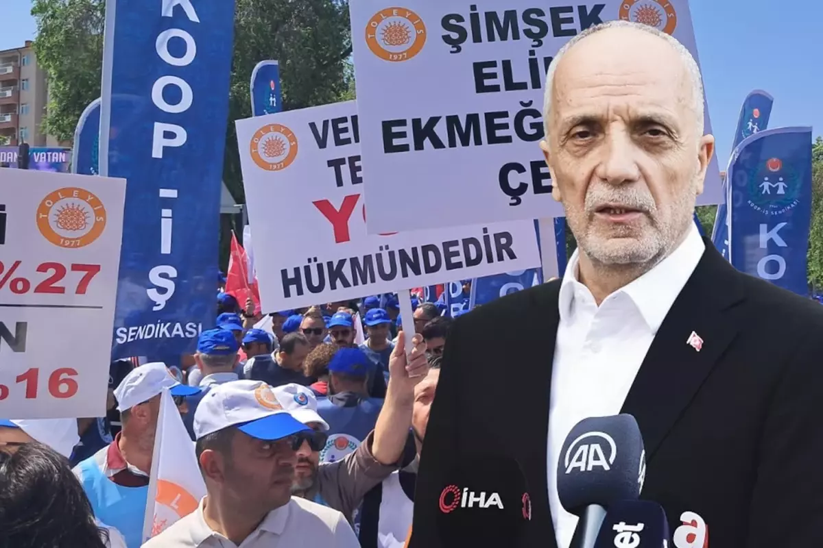 Bakanlığın önüne tabut bırakan Türk-İş\'ten grev kararı