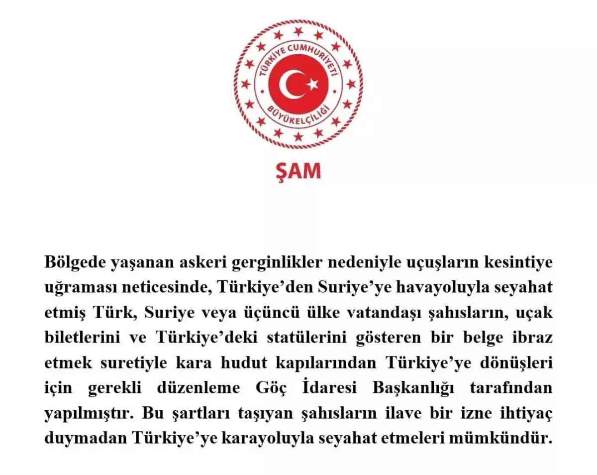Türkiye\'den Suriye\'ye Dönüş İzni
