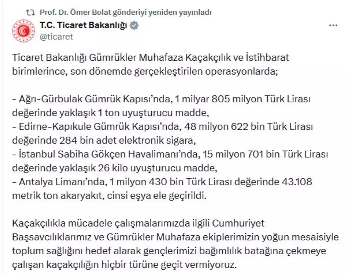 Uyuşturucu ve Kaçak Eşya Operasyonu