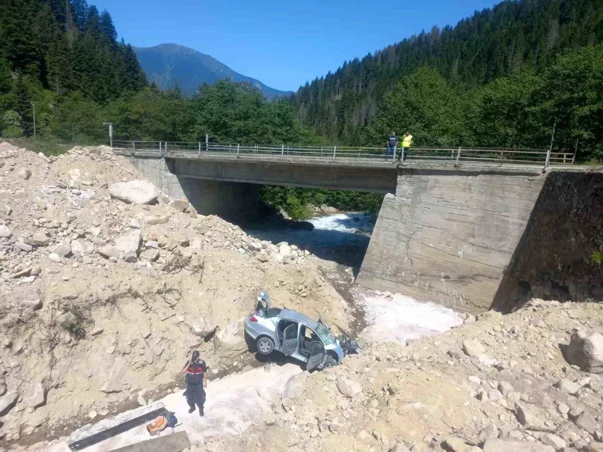 Rize\'de Araç Dereye Düştü: 5 Yaralı