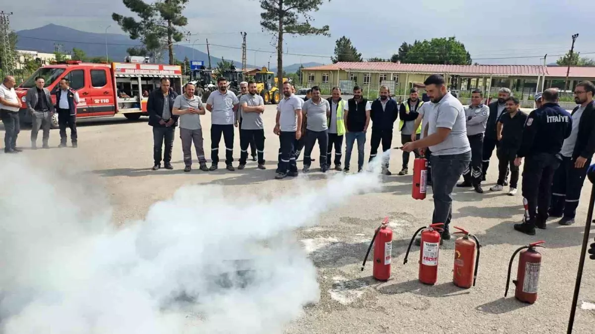 Dinar\'da Yangın Eğitimi Verildi
