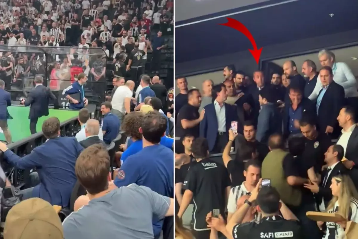 Basket derbisinde ortalık karıştı! İşte Ali Koç\'un Beşiktaş taraftarlarıyla tartıştığı anlar
