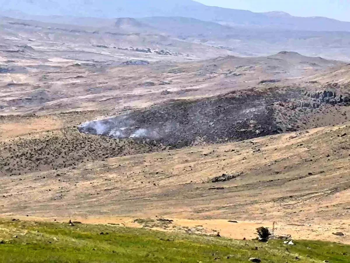 Muradiye\'de Dağlık Alanda Yangın