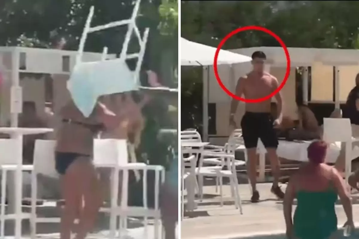 İngiliz futbolcu, havuz başında tartıştığı kadına sandalye ile saldırdı