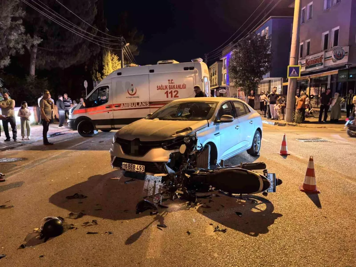 İnegöl\'de motosiklet kazası: Sürücü ağır yaralı