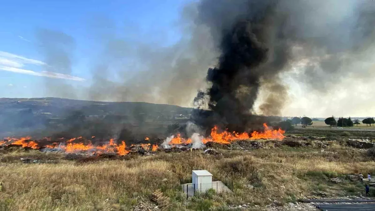 Çanakkale\'de Otluk Alanda Yangın