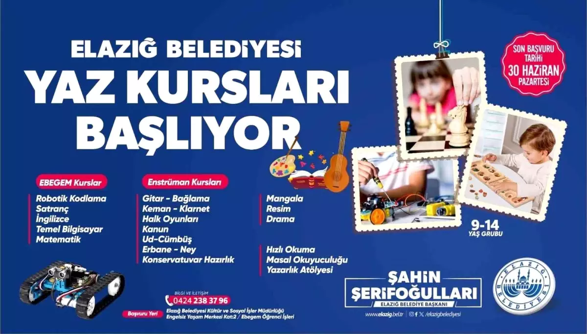 Elazığ Belediyesi\'nden Yaz Kursları Başlıyor