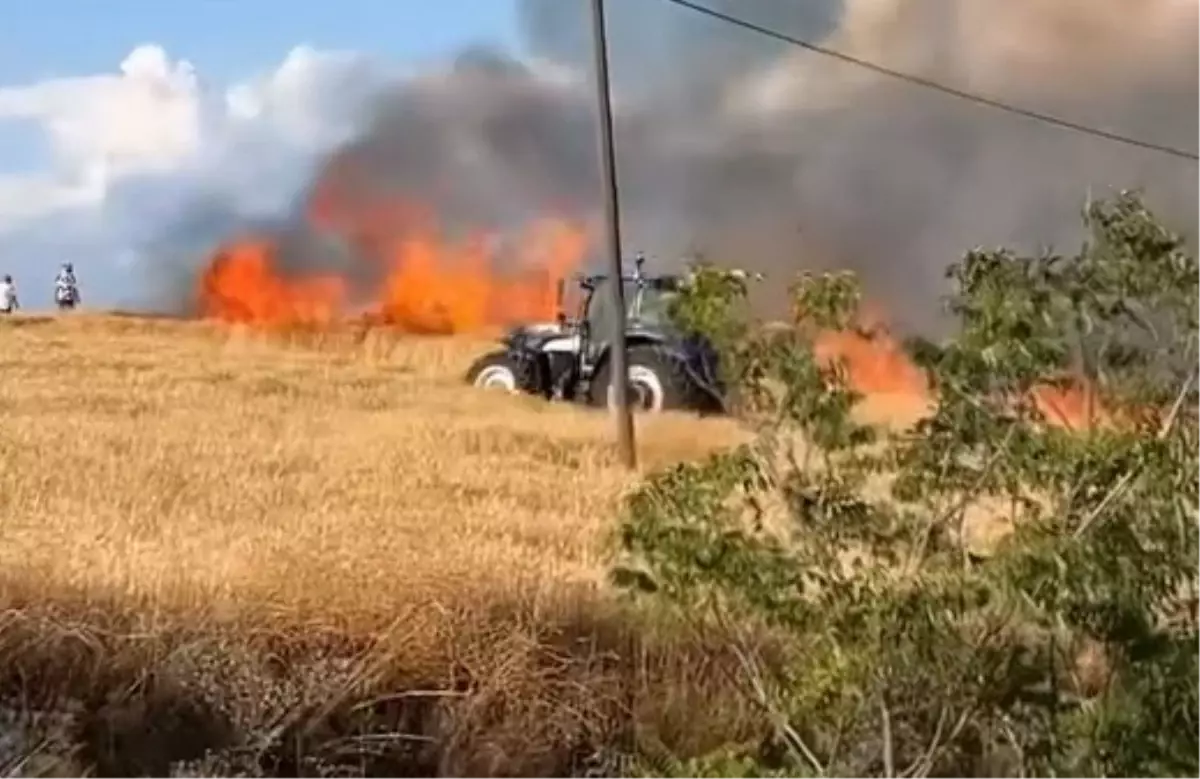 İnegöl\'de Buğday Tarlasında Yangın