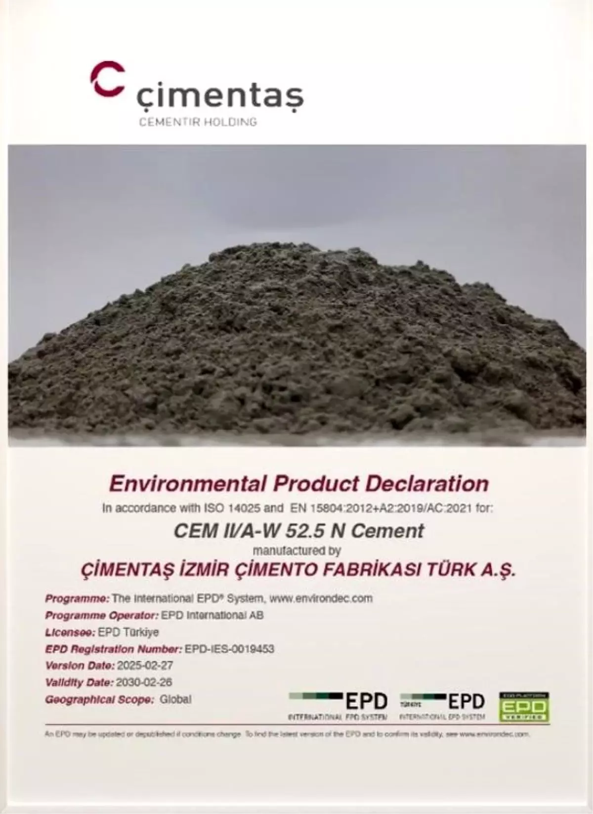 Çimentaş\'tan Sürdürülebilirlik Adımı