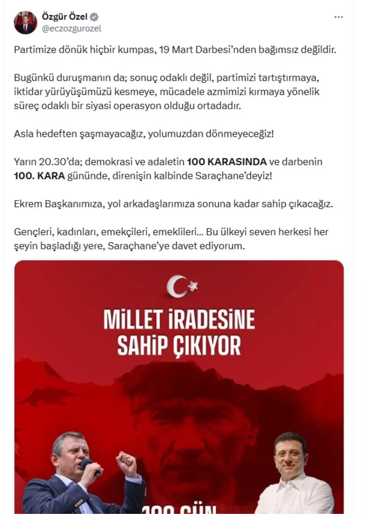 CHP Lideri Özgür Özel\'den Sert Açıklama