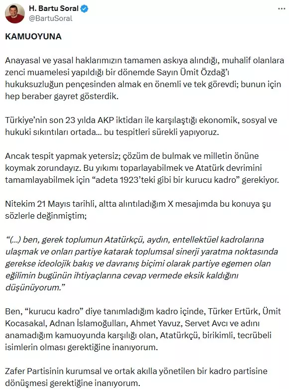 Zafer Partisi'nde 'CHP' krizi! Genel Başkan Yardımcısı istifa etti