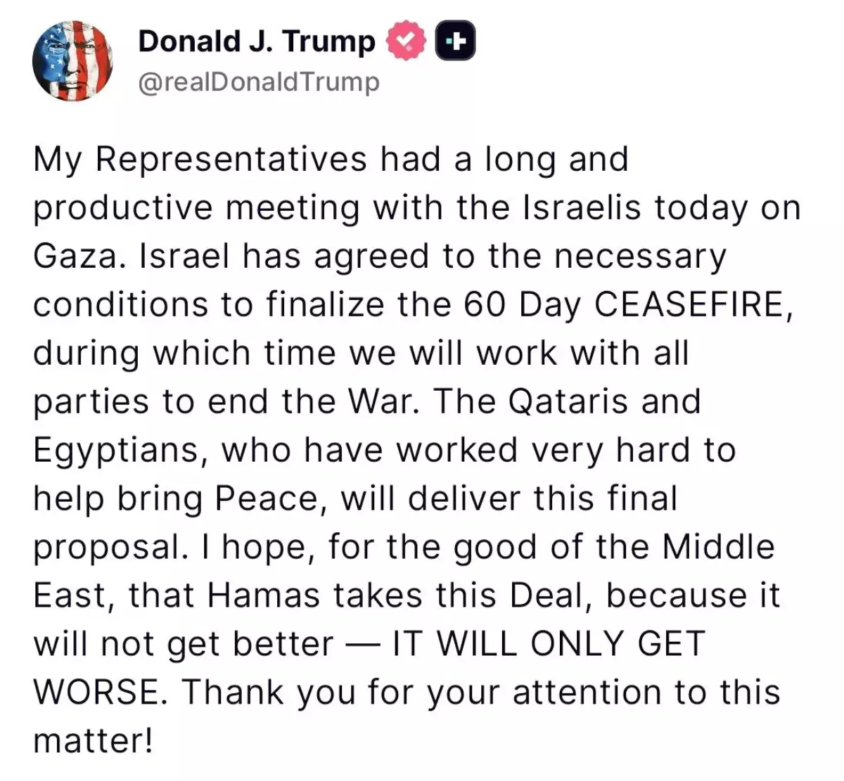 Trump\'tan 60 Günlük Ateşkes Açıklaması